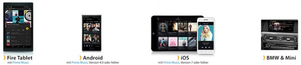Apps von Amazon Prime Music